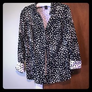 Contrasting black n white blouse